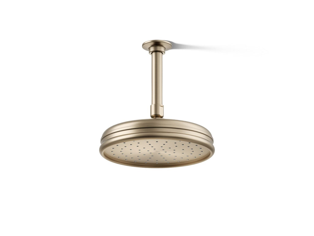 KOHLER K-13692-BV 8" Single-Function Rainhead, 2.5 Gpm - Vibrant Brushed Bronze