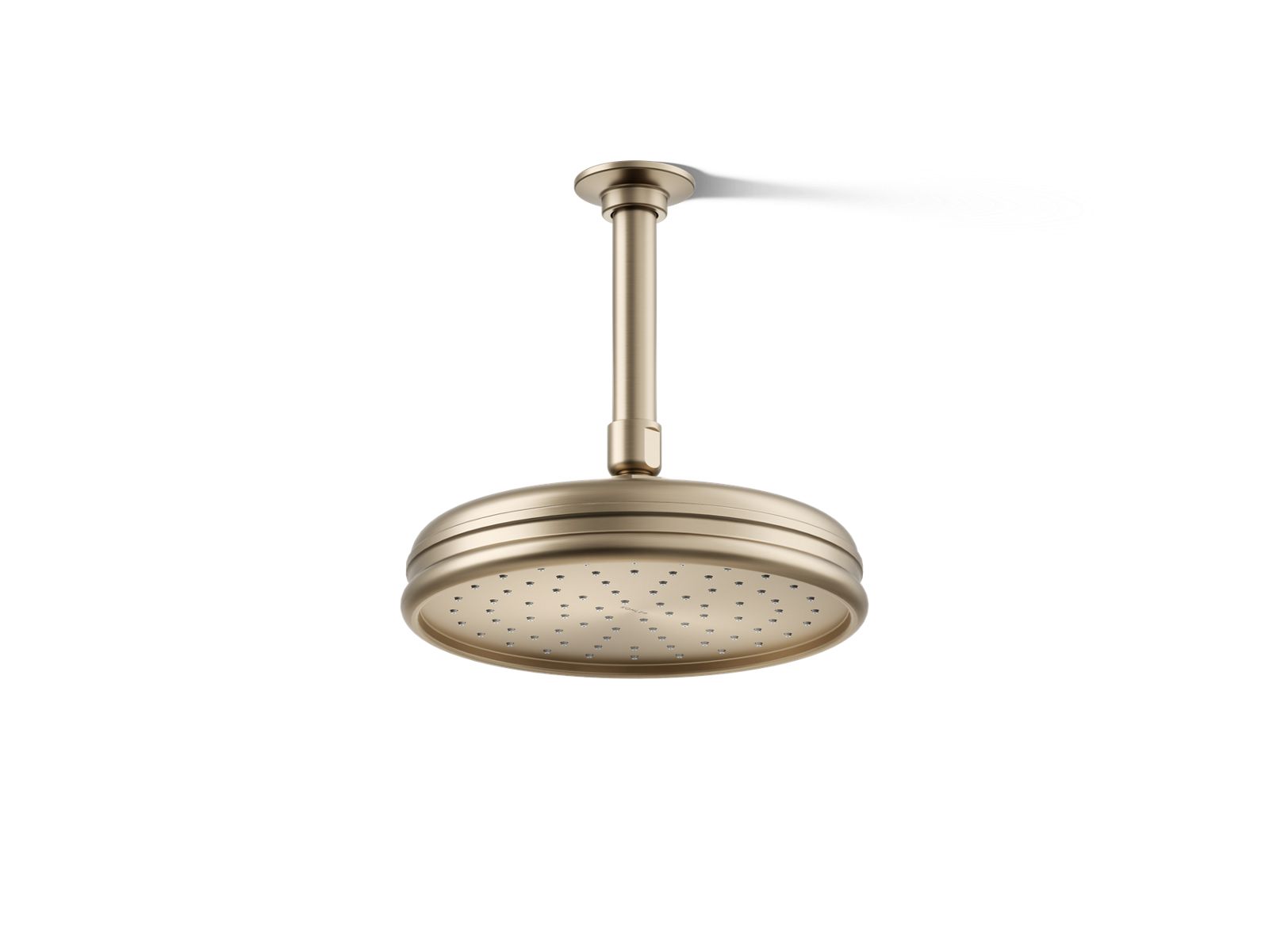 KOHLER K-13692-BV 8" Single-Function Rainhead, 2.5 Gpm - Vibrant Brushed Bronze
