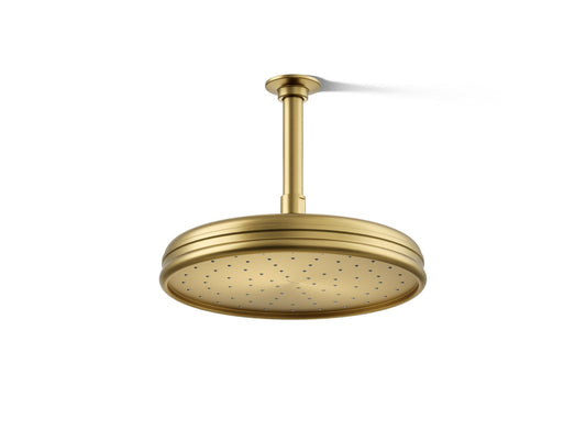KOHLER K-13693-2MB Traditional 10" single-function rainhead, 2.5 gpm - Vibrant Brushed Moderne Brass