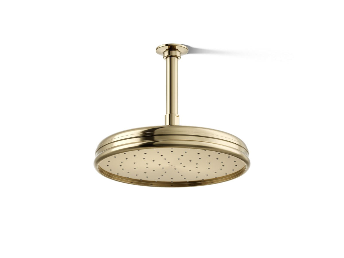 KOHLER K-13693-AF Traditional 10" Single-Function Rainhead, 2.5 Gpm - Vibrant French Gold