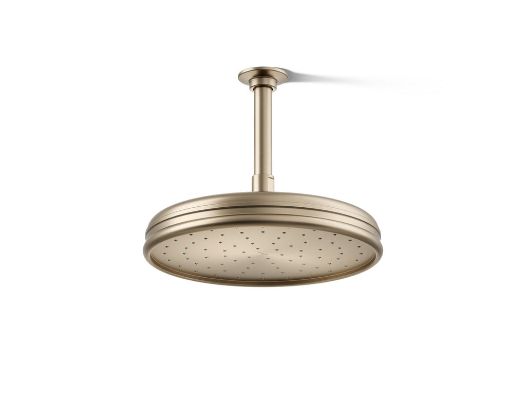 KOHLER K-13693-BV Traditional 10" Single-Function Rainhead, 2.5 Gpm - Vibrant Brushed Bronze