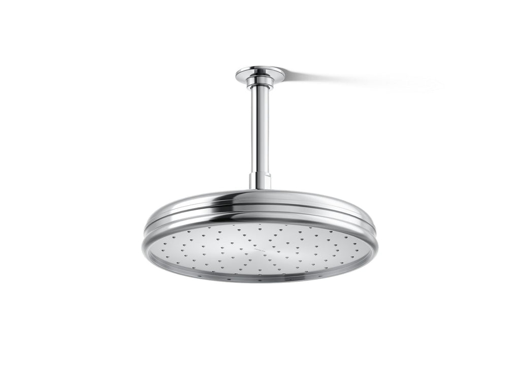 KOHLER K-13693-CP Traditional 10" Single-Function Rainhead, 2.5 Gpm - Polished Chrome