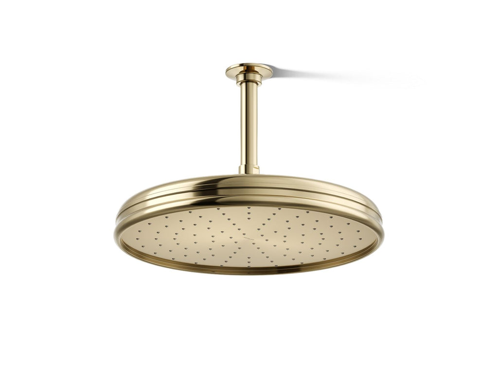 KOHLER K-13694-AF Traditional 12" Single-Function Rainhead, 2.5 Gpm - Vibrant French Gold