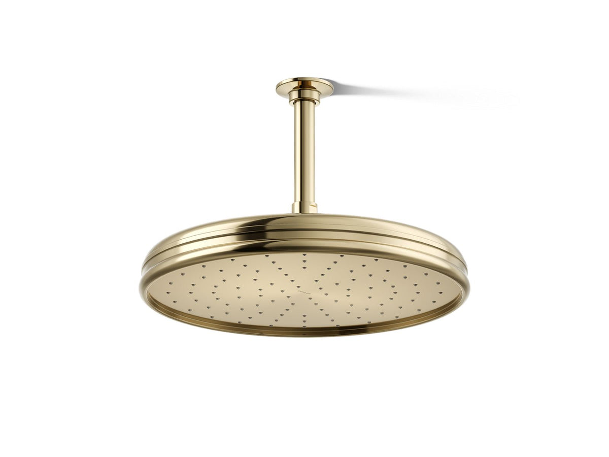 KOHLER K-13694-AF Traditional 12" Single-Function Rainhead, 2.5 Gpm - Vibrant French Gold