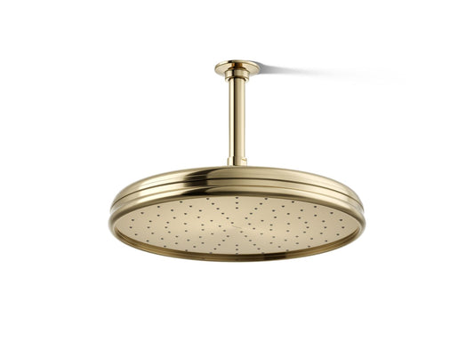KOHLER K-13694-AF Traditional 12" single-function rainhead, 2.5 gpm - Vibrant French Gold