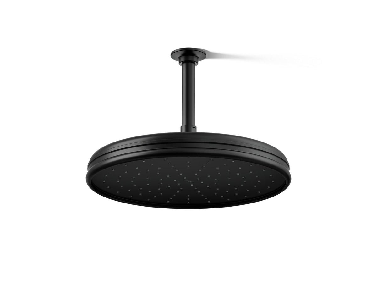 KOHLER K-13694-BL Traditional 12" Single-Function Rainhead, 2.5 Gpm - Matte Black