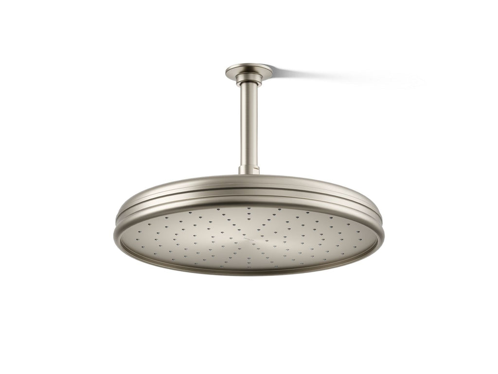KOHLER K-13694-BN Traditional 12" Single-Function Rainhead, 2.5 Gpm - Vibrant Brushed Nickel