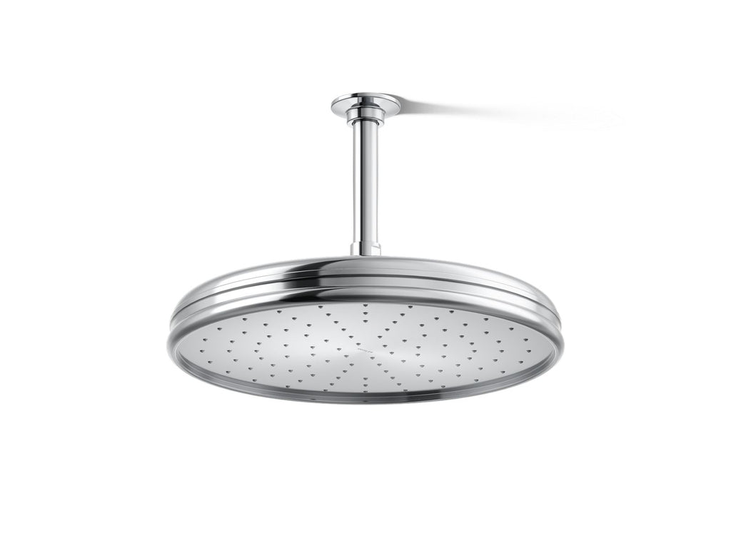 KOHLER K-13694-CP Traditional 12" Single-Function Rainhead, 2.5 Gpm - Polished Chrome