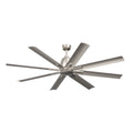 KICHLER 310265NI 65 Inch Breda 8 Blade Ceiling Fan In Brushed Nickel With Brushed Nickel Blades