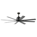 KICHLER 310265SBK 65 Inch Breda 8 Blade Ceiling Fan In Satin Black With Satin Black Blades