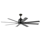 KICHLER 310265SBK 65 Inch Breda 8 Blade Ceiling Fan In Satin Black With Satin Black Blades