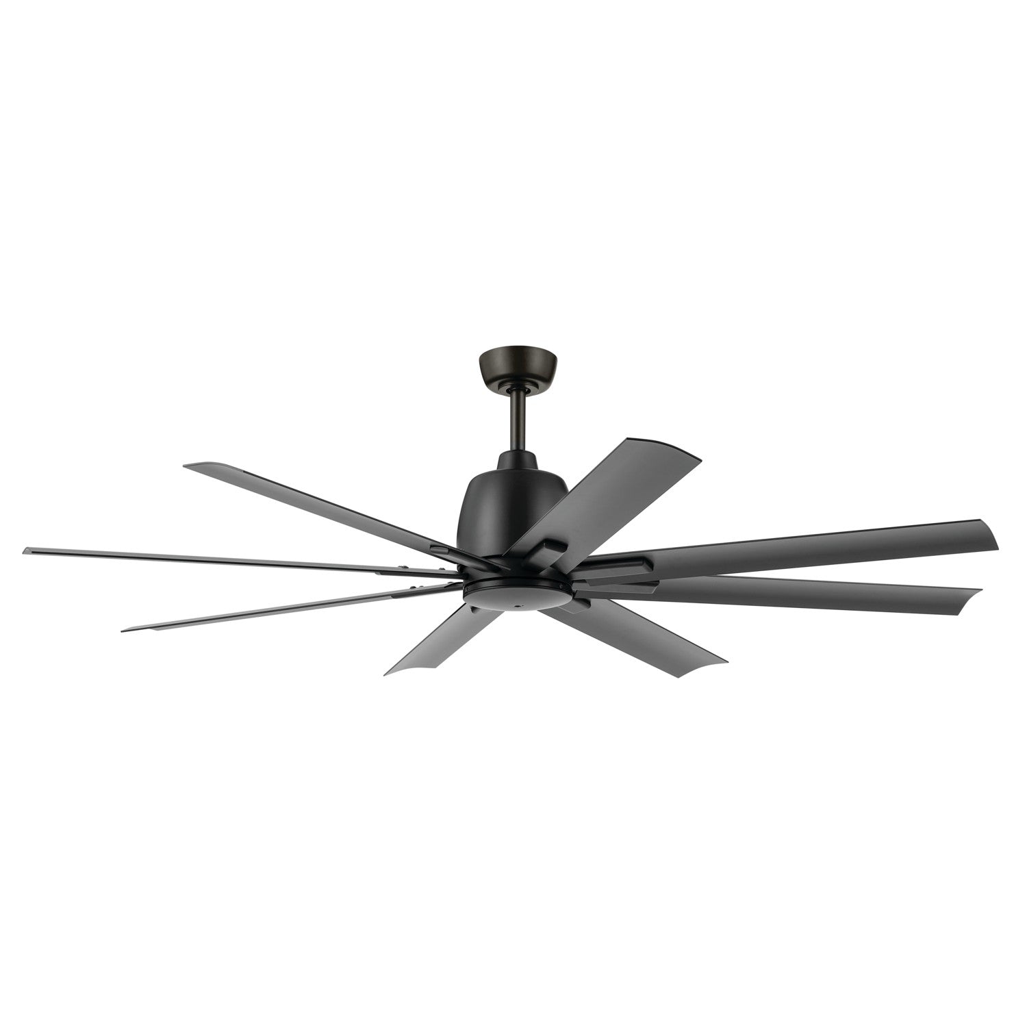 KICHLER 310265SBK 65 Inch Breda 8 Blade Ceiling Fan In Satin Black With Satin Black Blades