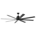 KICHLER 310275SBK 75 Inch Breda 8 Blade Ceiling Fan In Satin Black With Satin Black Blades