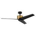 KICHLER 330130NBR 56 Inch Almere 3 Blade Indoor Ceiling Fan In Natural Brass With Satin Blackâ Bladesâ 