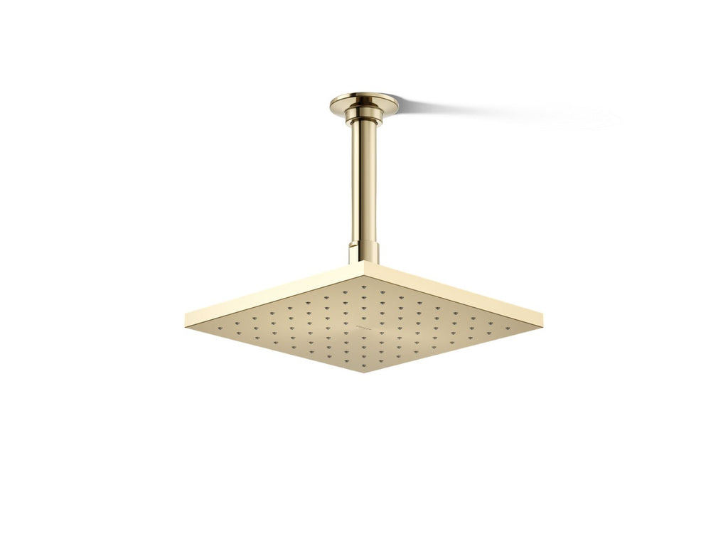 KOHLER K-13695-G-AF Contemporary Square 8" Single-Function Rainhead, 1.75 Gpm - Vibrant French Gold