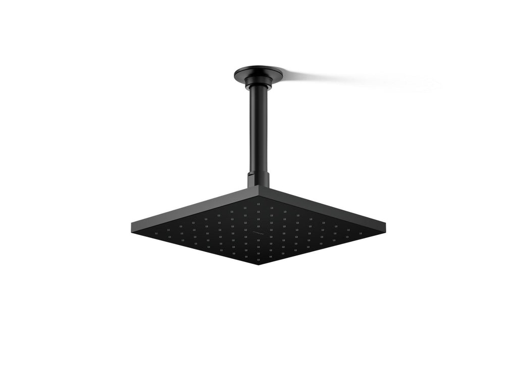 KOHLER K-13695-BL Contemporary Square 8" Single-Function Rainhead, 2.5 Gpm - Matte Black