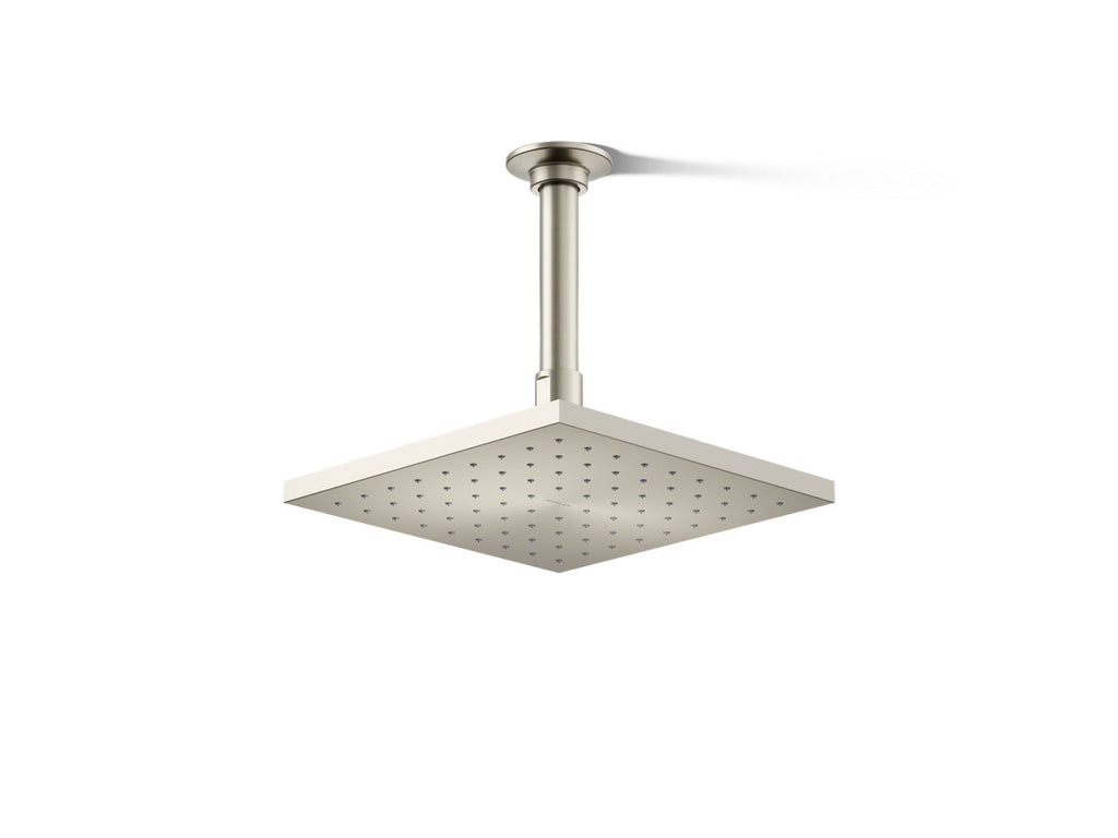 KOHLER K-13695-BN Contemporary Square 8" Single-Function Rainhead, 2.5 Gpm - Vibrant Brushed Nickel