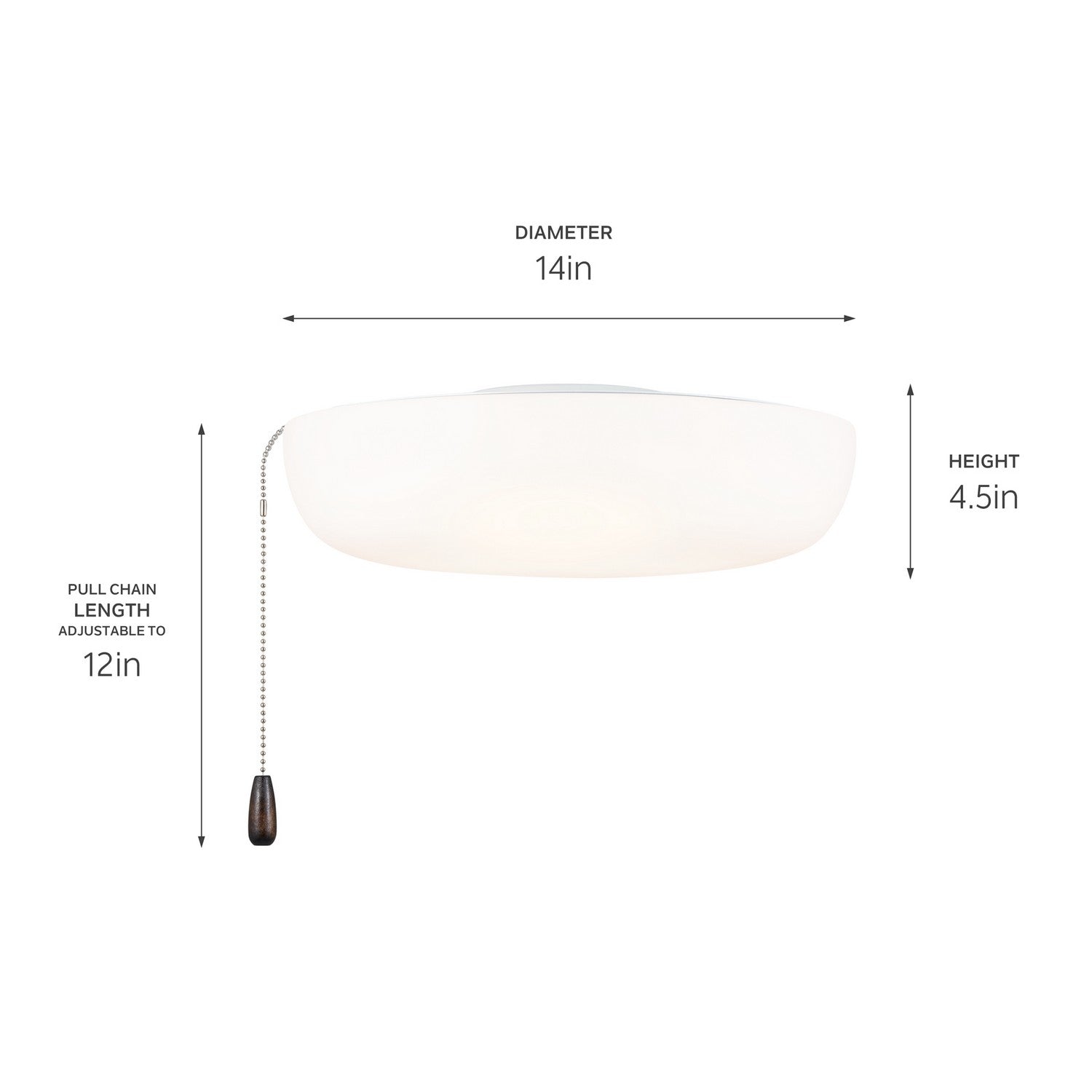 KICHLER 380980 14 " Universal Led Fan Light Kit White