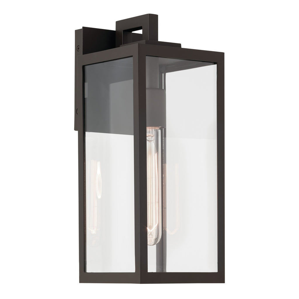 KICHLER 59111OZ Branner14 Inch 1 Light Outdoor Wall Light With Clear Glass In Olde Bronze