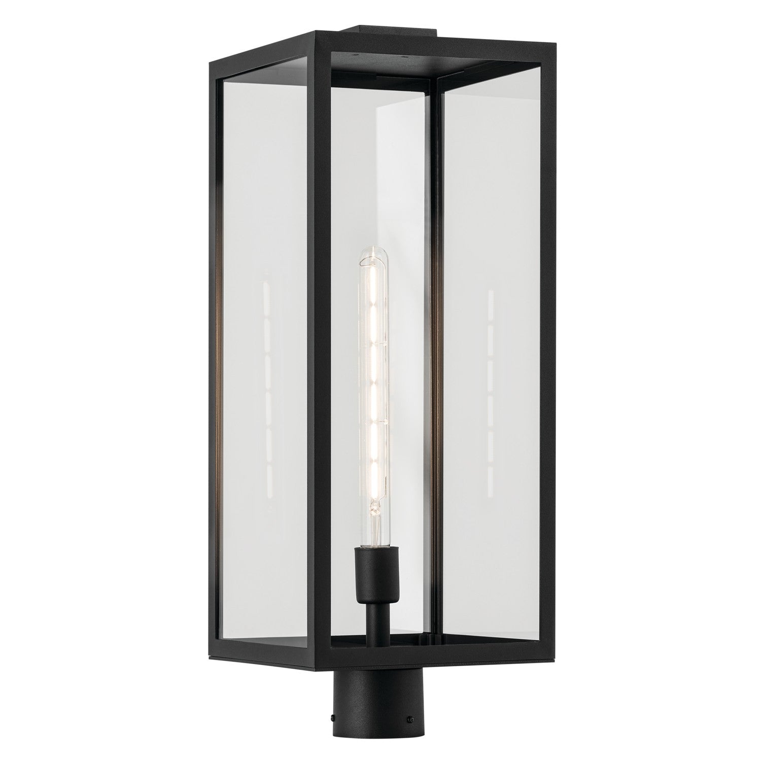 KICHLER 59115BKT Branner 25.5 Inch 1 Light Outdoor Post Light With Clear Glass In Textured Black