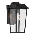KICHLER 59118BKT Mathus 13 Inch 1 Light Outdoor Wall Light With Clear Glass In Textured Black