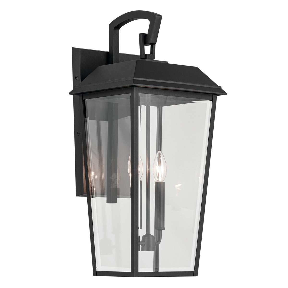 KICHLER 59120BKT Mathus 24.25 Inch 2 Light Outdoor Wall Light With Clear Glass In Textured Black