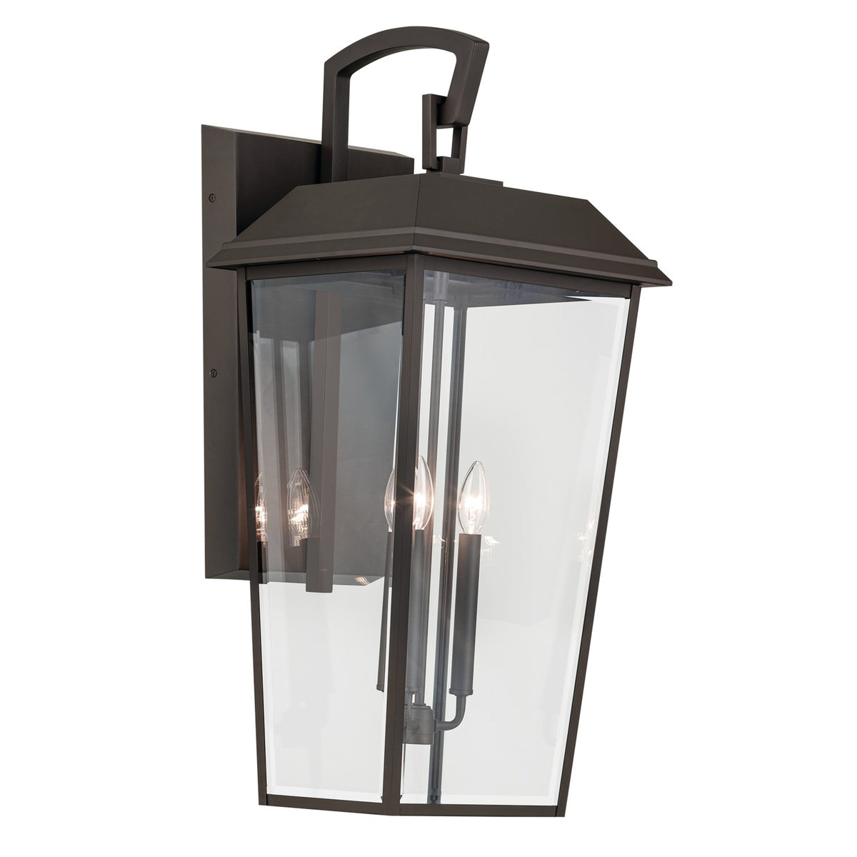 KICHLER 59121OZ Mathus 30.25 Inch 3 Light Outdoor Wall Light With Clear Glass In Olde Bronze