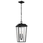 KICHLER 59122BKT Mathus 22 Inch 2 Light Outdoor Pendant With Clear Glass In Textured Black