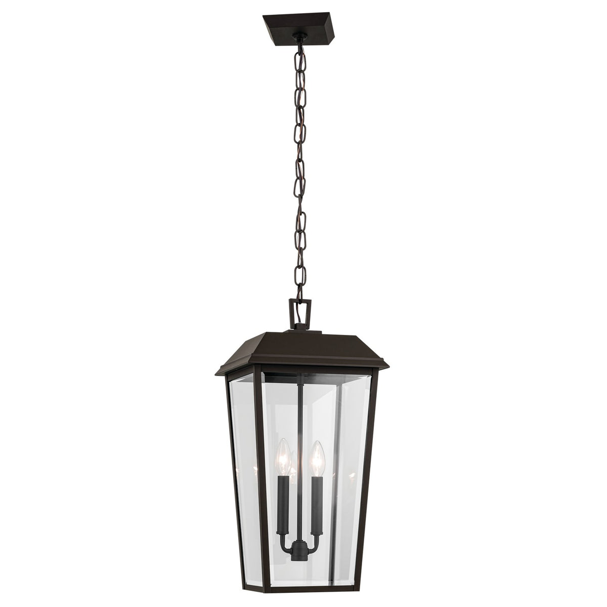 KICHLER 59122OZ Mathus 22 Inch 2 Light Outdoor Pendant With Clear Glass In Olde Bronze