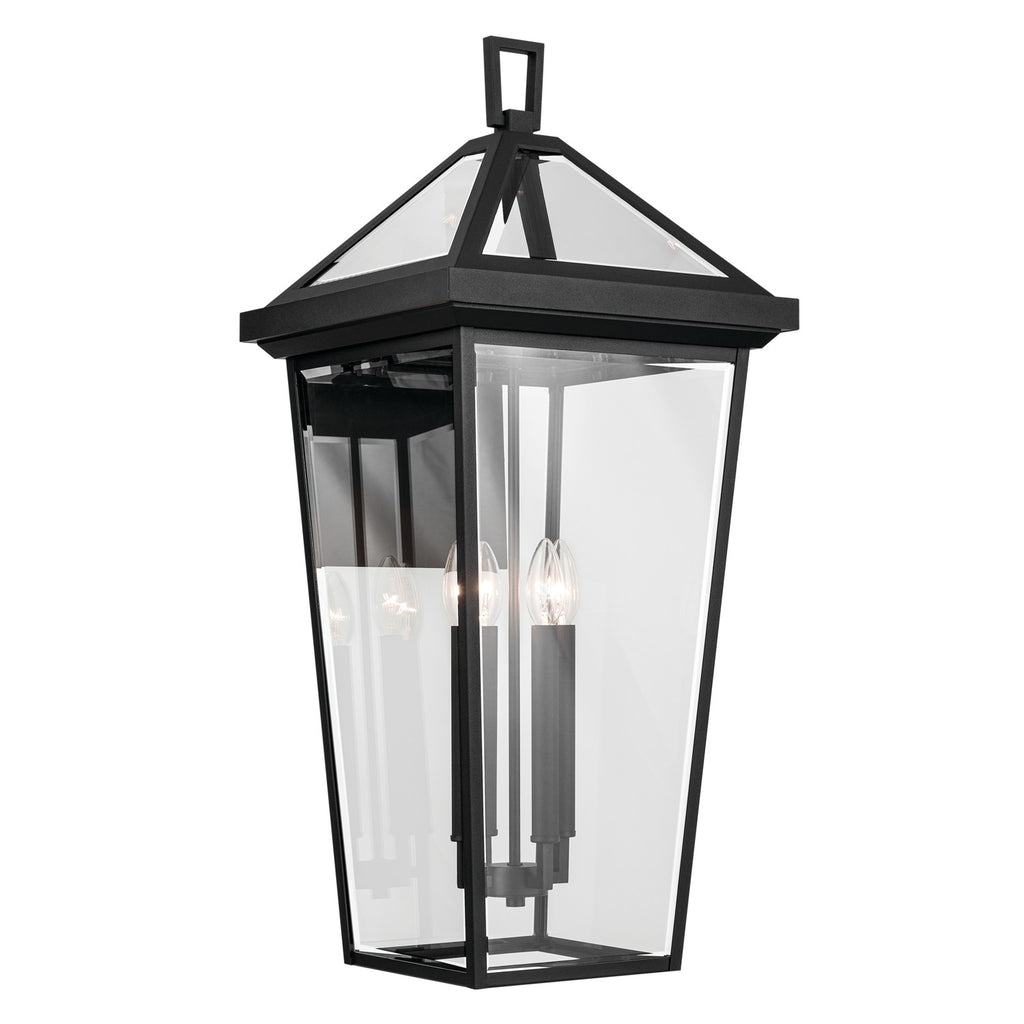 KICHLER 59128BKT Regence 30.25 Inch 4 Light Outdoor Wall Light With Clear Glass In Textured Black