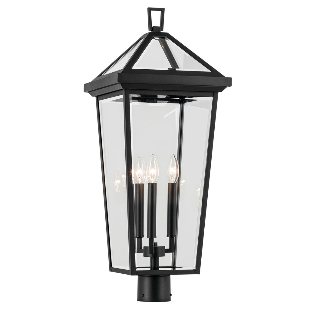 KICHLER 59129BKT Regence 28.75 Inch 3 Light Outdoor Post Light With Clear Glass In Textured Black