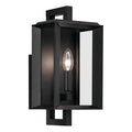 KICHLER 59131BKT Kroft 14 Inch 1 Light Outdoor Wall Light With Clear Glass In Textured Black