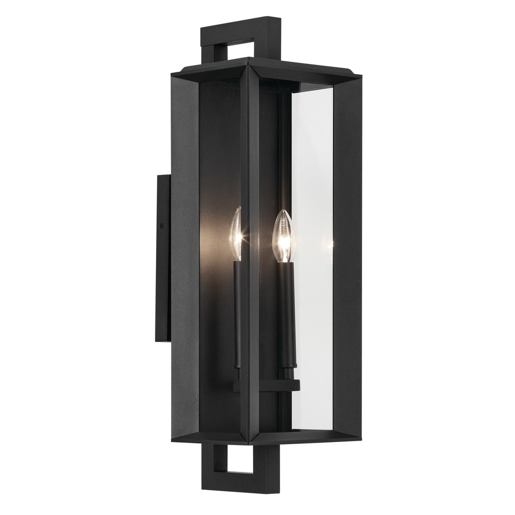 KICHLER 59133BKT Kroft 24 Inch 2 Light Outdoor Wall Light With Clear Glass In Textured Black