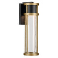KICHLER 59141BKT Camillo 20 Inch Led Outdoor Wall Light With Clear Seeded Glass In Textured Black With Natural Brass
