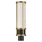 KICHLER 59142BKT Camillo 22.5 Inch Led Outdoor Post Light With Clear Seeded Glass In Textured Black With Natural Brass