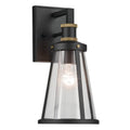KICHLER 59146BKT Talman 13.25 Inch 1 Light Outdoor Wall Light With Clear Glass In Textured Black And Natural Brass