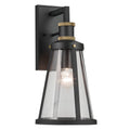 KICHLER 59147BKT Talman 18 Inch 1 Light Outdoor Wall Light With Clear Glass In Textured Black And Natural Brass