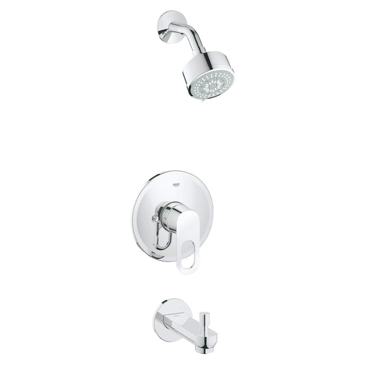 GROHE Bauloop Pressure Balance Valve Tub/Shower Combo - Chrome, 26017000