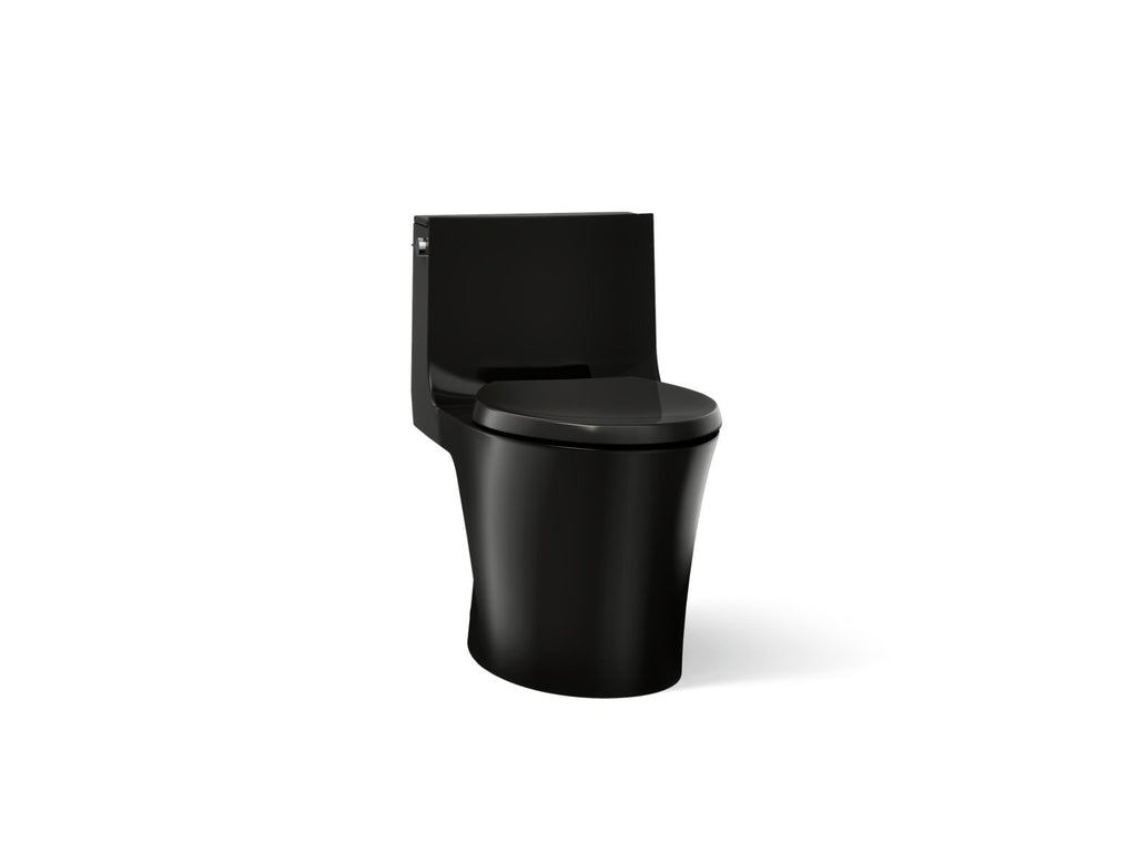 KOHLER K-1381-7 Veil One-Piece Elongated Toilet With Skirted Trapway, Dual-Flush - Black Black