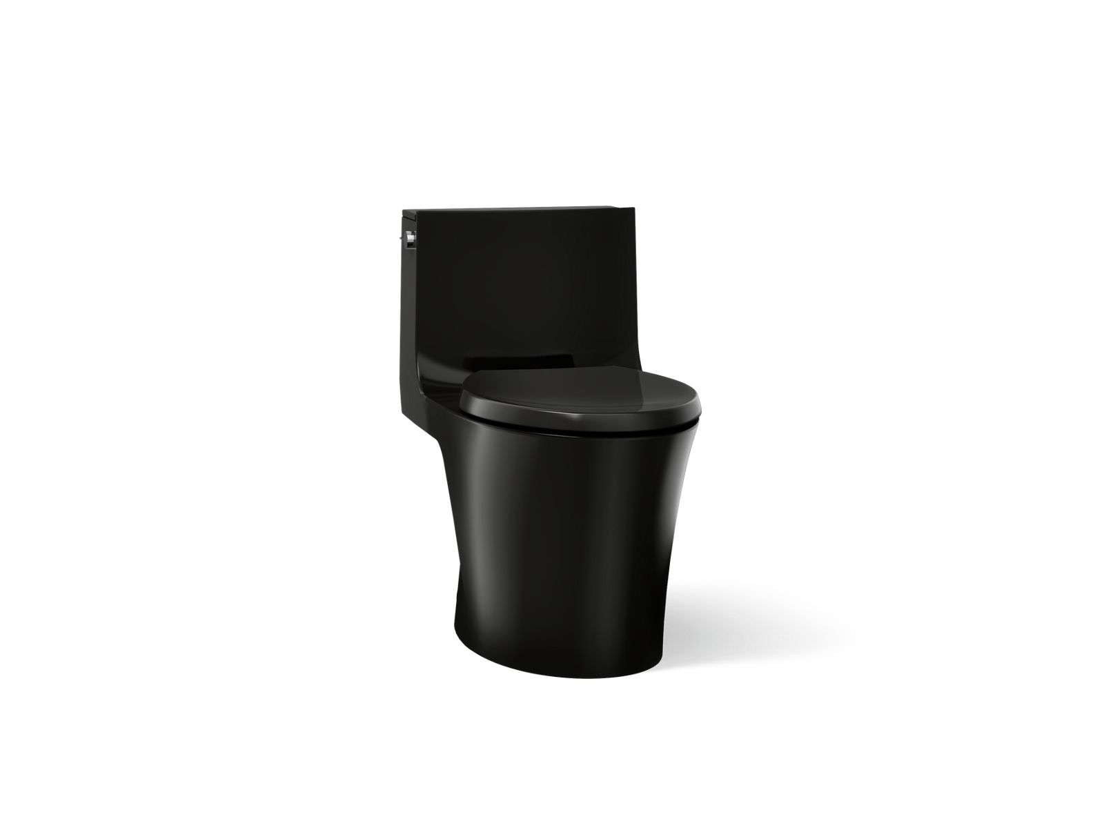 KOHLER K-1381-7 Veil One-Piece Elongated Toilet With Skirted Trapway, Dual-Flush - Black Black