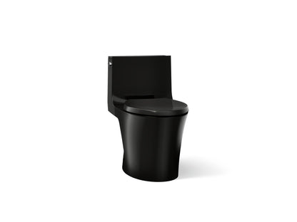 KOHLER K-1381-7 Veil One-piece elongated toilet with skirted trapway, dual-flush - Black Black
