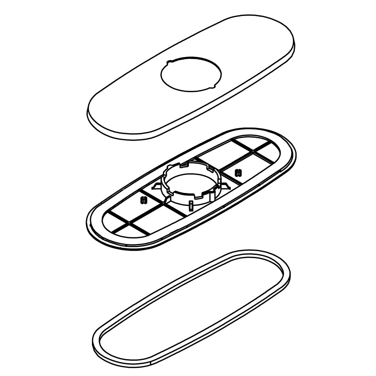 KOHLER Service Kit, Escutcheon, 3-Hole - Polished Chrome, K-1387223-CP