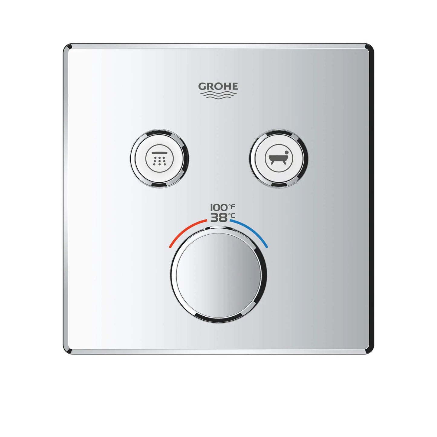 GROHE Grohtherm Dual Function Thermostatic Valve Trim - Chrome, 29141000