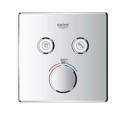 GROHE Grohtherm Dual Function Thermostatic Valve Trim - Chrome, 29141000