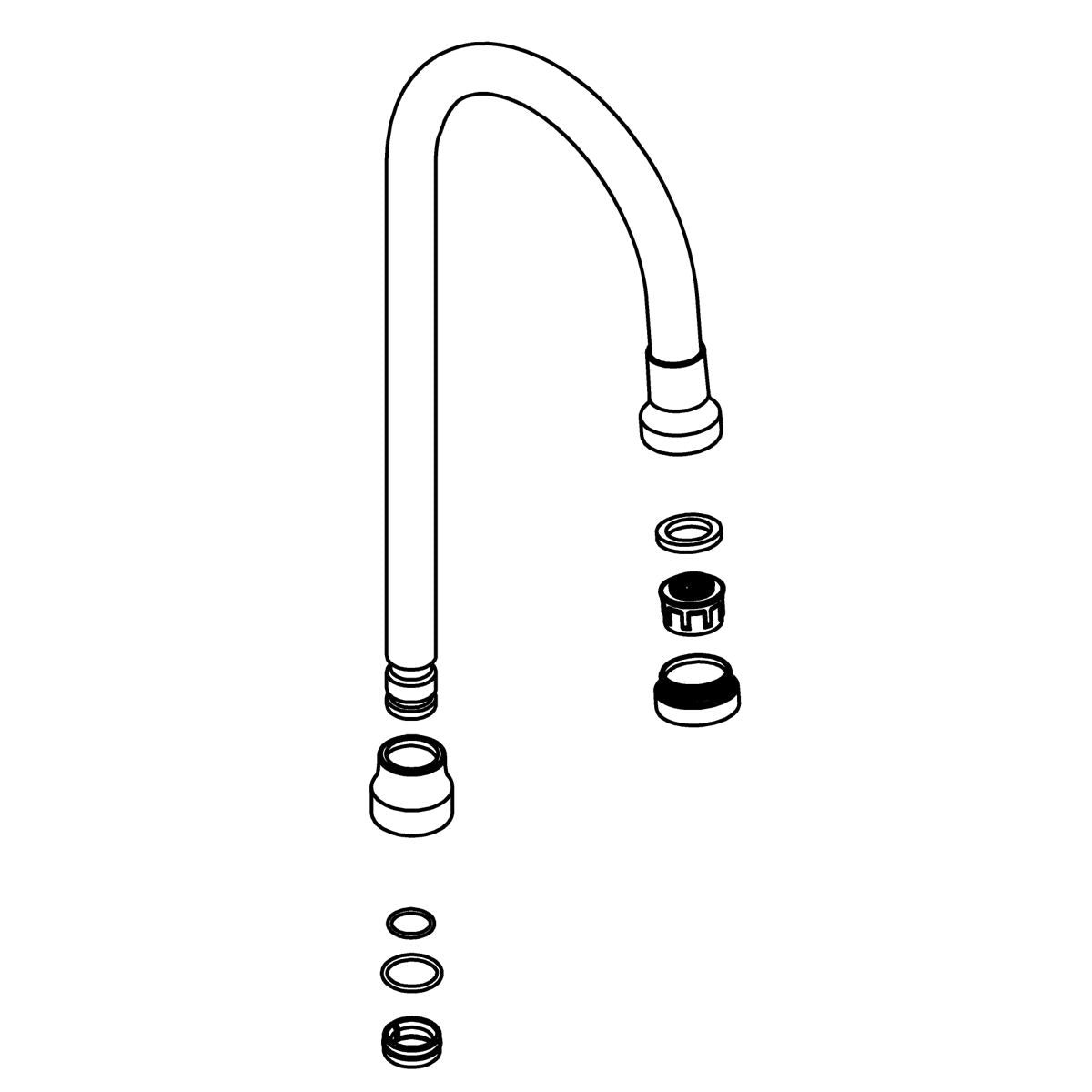 KOHLER Spout Assembly, Gooseneck Kit - Polished Chrome, K-1394471-CP