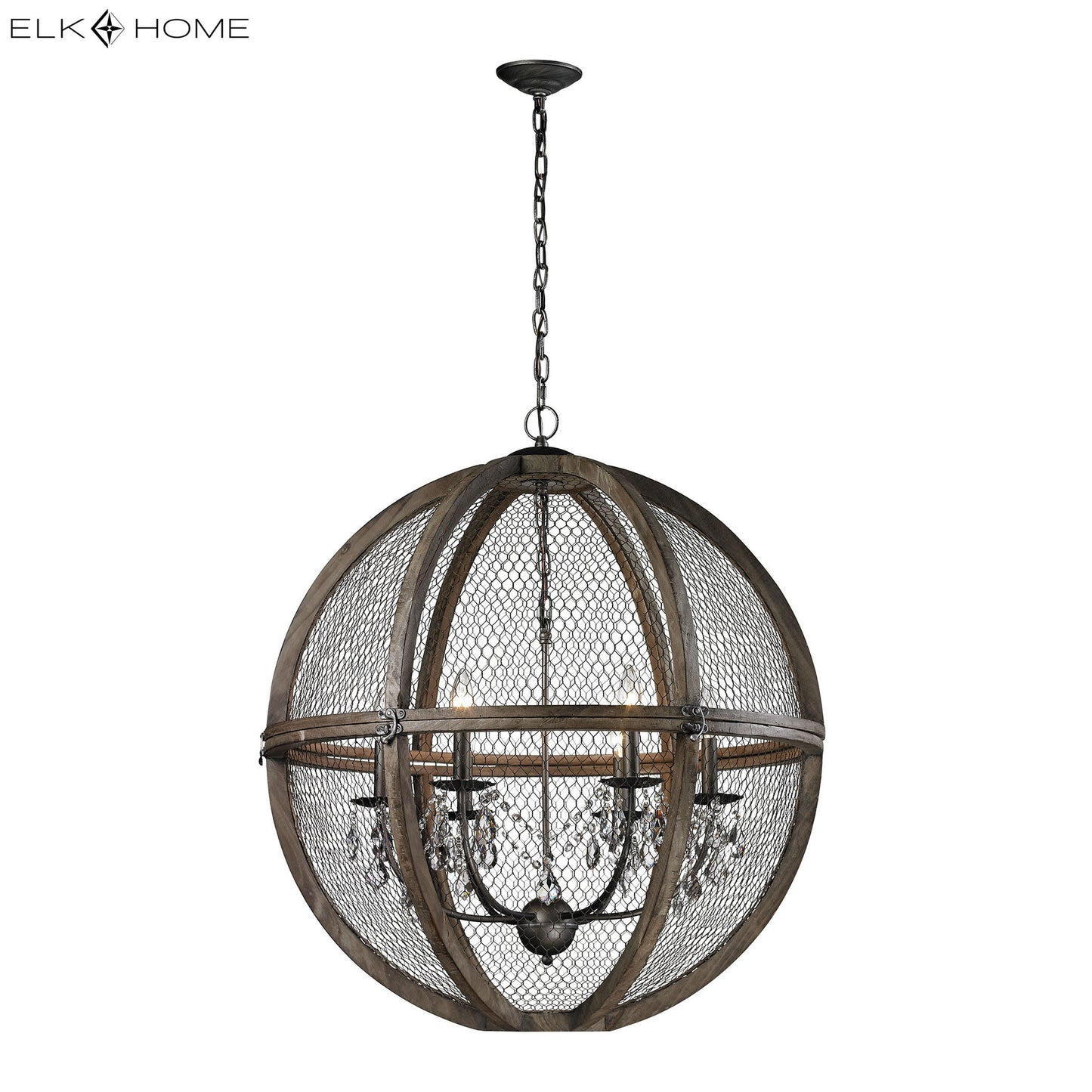 ELK SIGNATURE 140-008 Renaissance Invention 30'' Wide 6-Light Pendant - Weathered Zinc