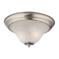 THOMAS 1402FM/20 Kingston 2-Light Flush Mount in Brushed Nickel with White Glass
