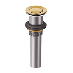 MOEN 140780BG Spring Loaded Push Button Bathroom Drain Assembly (Without Overflow) - Brushed Gold