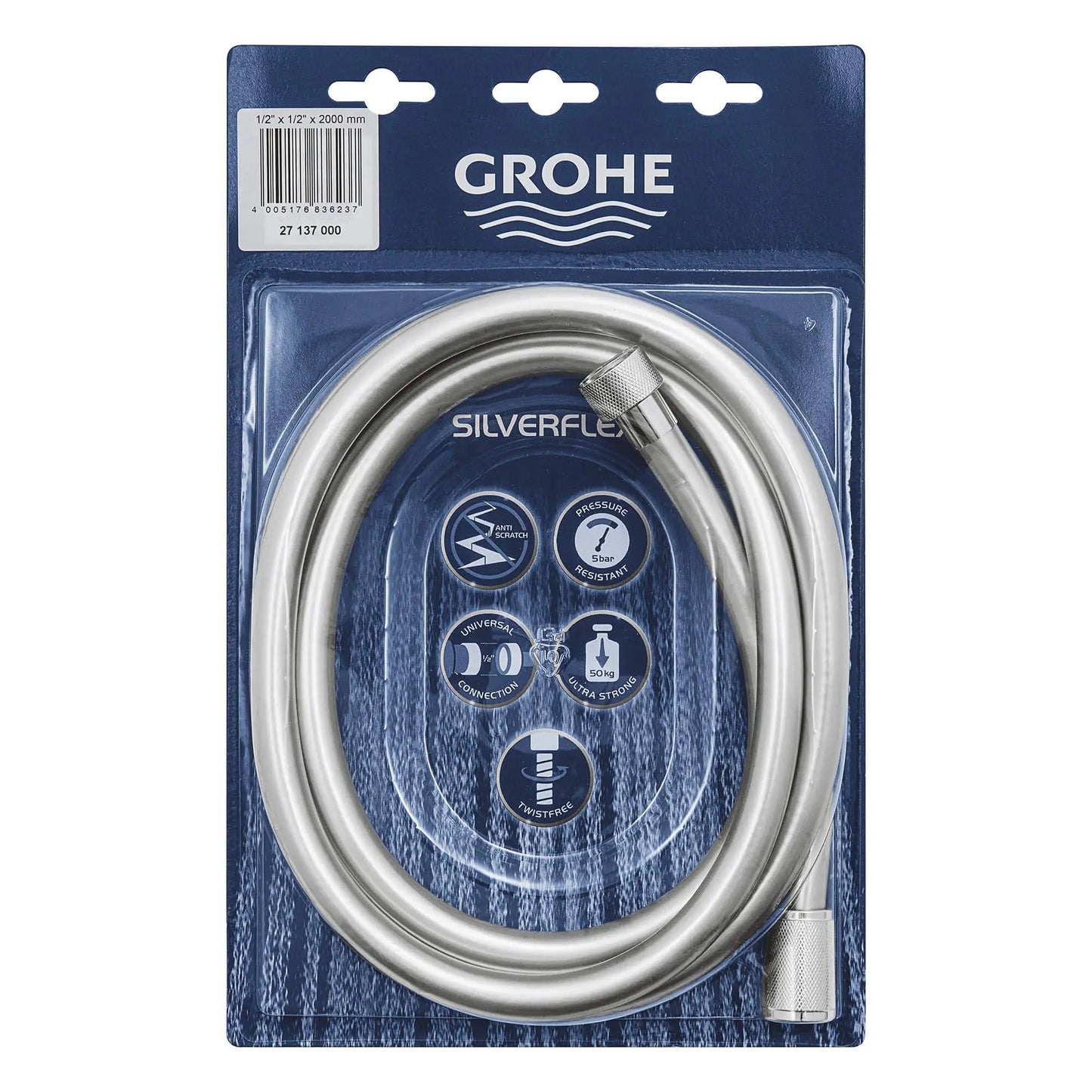 GROHE 27137000 Universal 79" Flex Shower Hose - Chrome