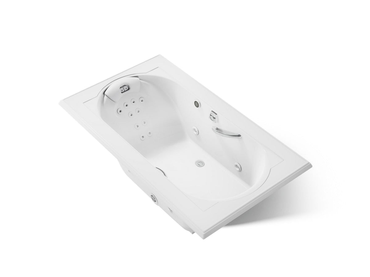KOHLER K-1418-M-0 Memoirs 72" X 42" Drop-In Heated Whirlpool Bath - White
